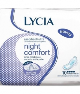 LYCIA ASSORB ULTRA NIGHT COMFORT NOTTE CON ALI X10